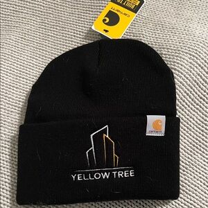 Carhartt Black Kids Beanie with Yellow Tree Design
